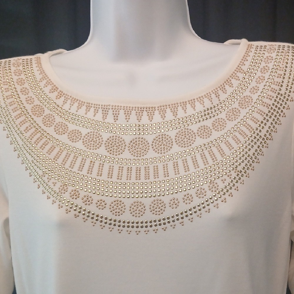 Ruby Rd. Ivory Top with Gold Accents - Picture 4 of 7